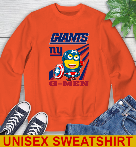 NFL Football New York Giants Captain America Marvel Avengers Minion Shirt Sweatshirt 3