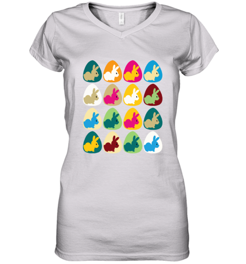 Easter Rabbit Inside Easter Egg Color Combination Women's V-Neck T-Shirt