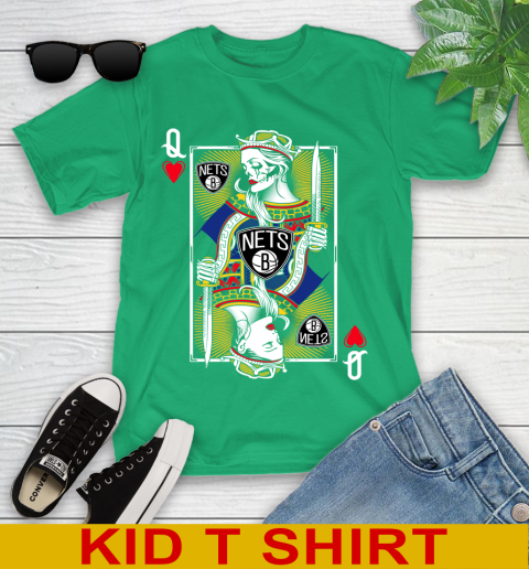 NBA Basketball Brooklyn Nets The Queen Of Hearts Card Shirt Youth T-Shirt 7