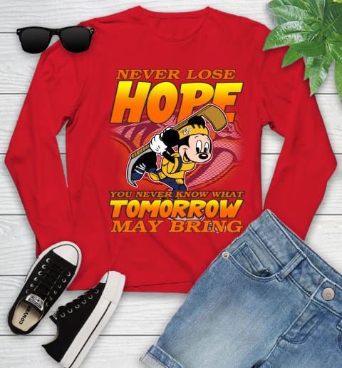 Nashville Predators NHL Hockey ootball Mickey Disney Never Lose Hope Youth Long Sleeve 11