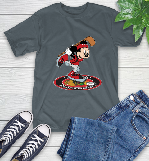 NHL Hockey Chicago Blackhawks Cheerful Mickey Disney Shirt T-Shirt 7