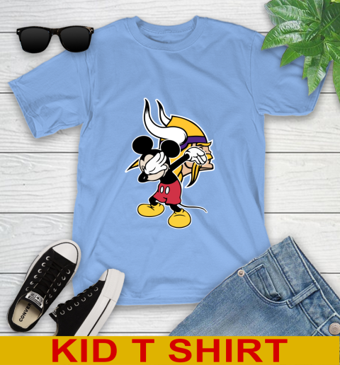 Minnesota Vikings NFL Football Dabbing Mickey Disney Sports Youth T-Shirt 11