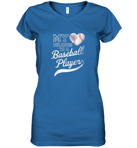 rkr4 baseball player wife or girlfriend heart women v neck t shirt 39 front royal