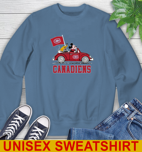 NHL Hockey Montreal Canadiens Pluto Mickey Driving Disney Shirt Sweatshirt 8