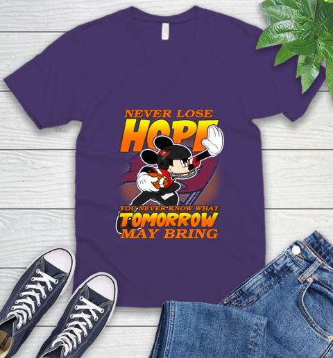 Tampa Bay Buccaneers NFL Football Mickey Disney Never Lose Hope V-Neck T-Shirt 9