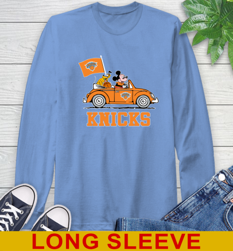 NBA Basketball New York Knicks Pluto Mickey Driving Disney Shirt Long Sleeve T-Shirt 11