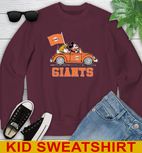 MLB Baseball San Francisco Giants Pluto Mickey Driving Disney Shirt Youth Sweatshirt 5