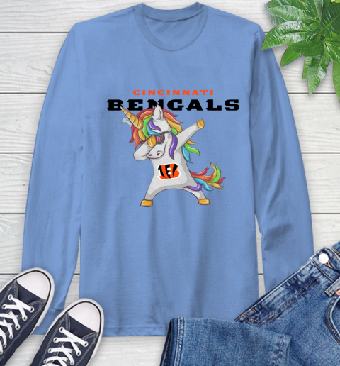 Cincinnati Bengals NFL Football Funny Unicorn Dabbing Sports Long Sleeve T-Shirt 11