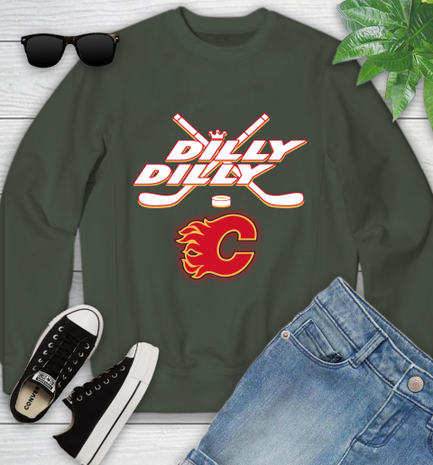 NHL Calgary Flames Dilly Dilly Hockey Sports Youth Sweatshirt 10
