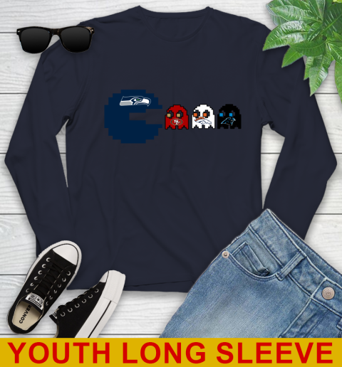 Seattle Seahawks NFL Football Pac Man Champion Youth Long Sleeve 3