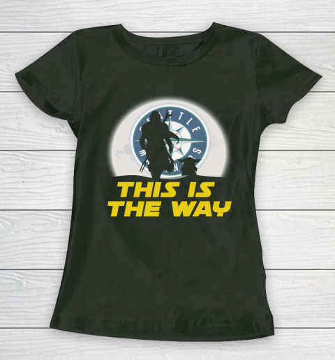 Seattle Mariners MLB Baseball Star Wars Yoda And Mandalorian This Is The Way Women's T-Shirt 4