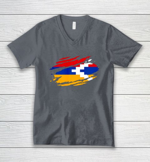Artsakh Flag Proud Artsakh Support Artsakh Strong Armenia V-Neck T-Shirt 4