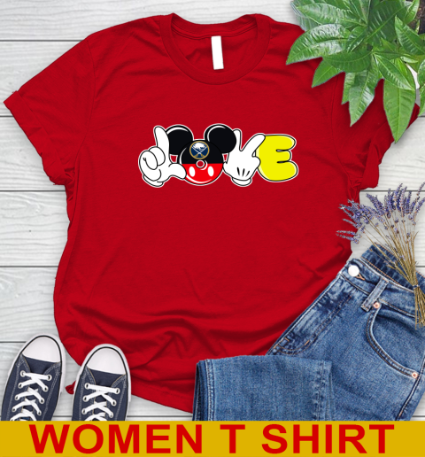 Buffalo Sabres NHL Hockey Love Mickey Disney Sports Women's T-Shirt 10
