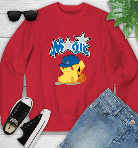 NBA Pikachu Basketball Sports Orlando Magic Youth Sweatshirt 9