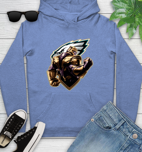 NFL Thanos Avengers Endgame Football Sports Philadelphia Eagles Youth Hoodie 12