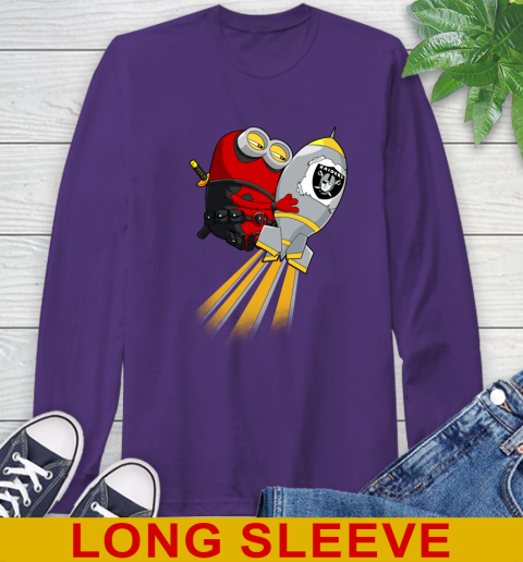 NFL Football Oakland Raiders Deadpool Minion Marvel Shirt Long Sleeve T-Shirt 5
