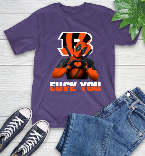 NHL Cincinnati Bengals Deadpool Love You Fuck You Football Sports T-Shirt 5