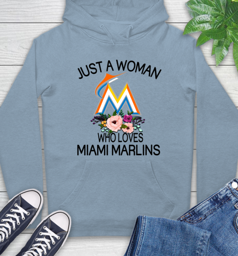 MLB Just A Woman Who Loves Miami Marlins Baseball Sports Hoodie 6