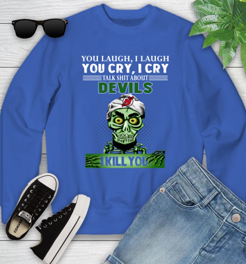 NHL Talk Shit About New Jersey Devils I Kill You Achmed The Dead Terrorist Jeffrey Dunham Hockey Youth Sweatshirt 7