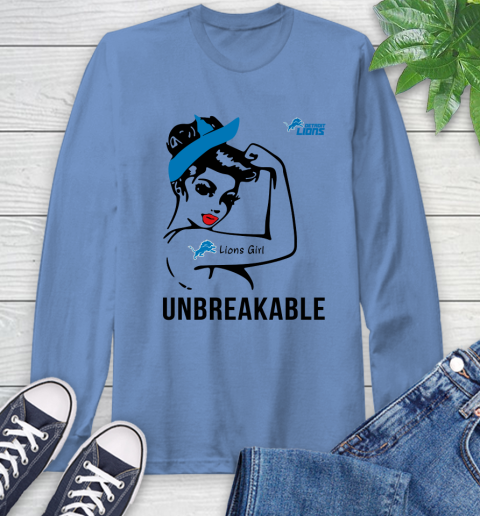 NFL Detroit Lions Girl Unbreakable Football Sports Long Sleeve T-Shirt 10