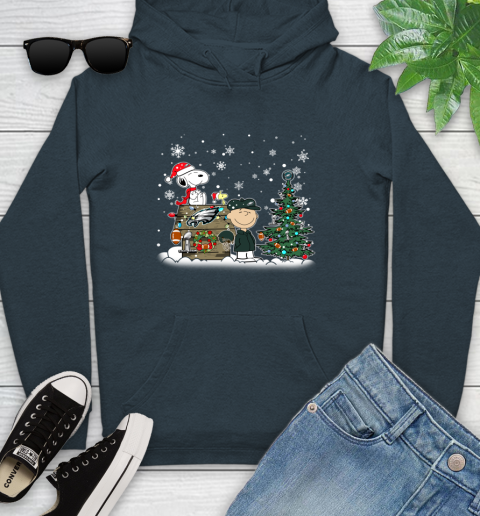 NFL Philadelphia Eagles Snoopy Charlie Brown Christmas Football Super Bowl Sports Youth Hoodie 10