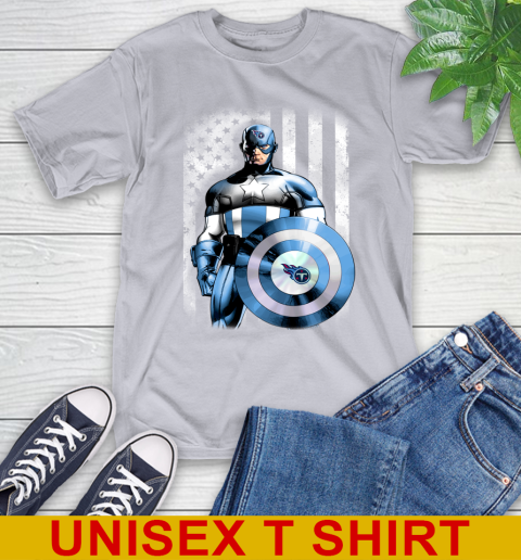 Tennessee Titans NFL Football Captain America Marvel Avengers American Flag Shirt T-Shirt 5