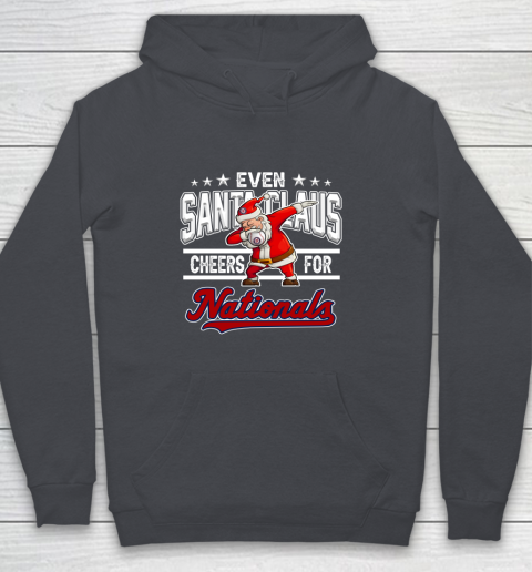 Washington Nationals Even Santa Claus Cheers For Christmas MLB Youth Hoodie 5