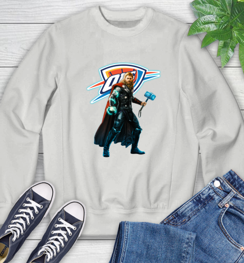 NBA Thor Avengers Endgame Basketball Oklahoma City Thunder Sweatshirt 5