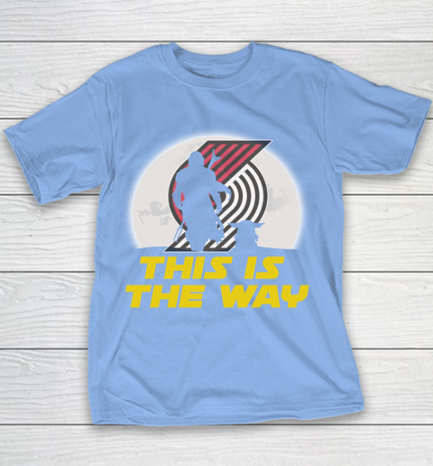 Portland Trail Blazers NBA Basketball Star Wars Yoda And Mandalorian This Is The Way Youth T-Shirt 8