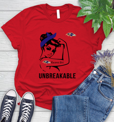 NFL Baltimore Ravens Girl Unbreakable Football Sports Women's T-Shirt 9