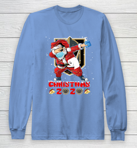 Vegas Golden Knights Funny Santa Claus Dabbing Christmas 2020 NHL Long Sleeve T-Shirt 8