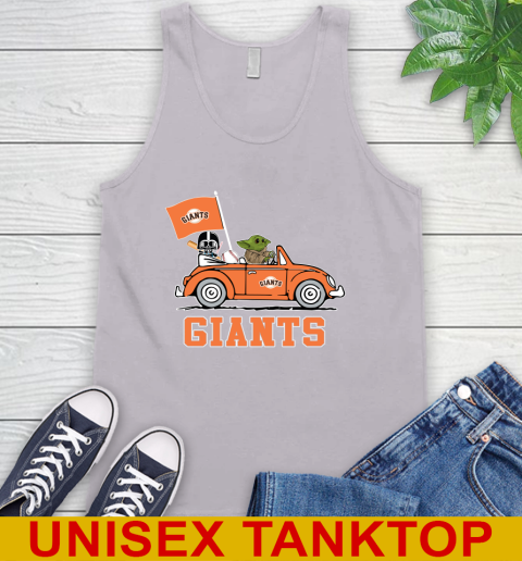 MLB Baseball San Francisco Giants Darth Vader Baby Yoda Driving Star Wars Shirt Tank Top 4