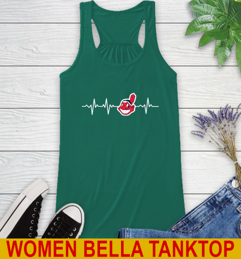 Cleveland Indians MLB Baseball Heart Beat Shirt Racerback Tank 5
