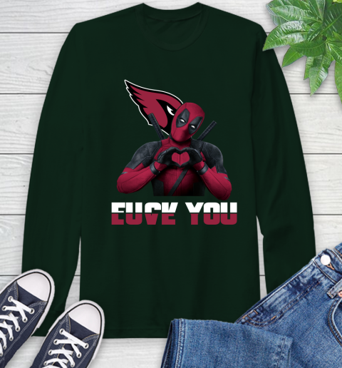 NHL Arizona Cardinals Deadpool Love You Fuck You Football Sports Long Sleeve T-Shirt 7