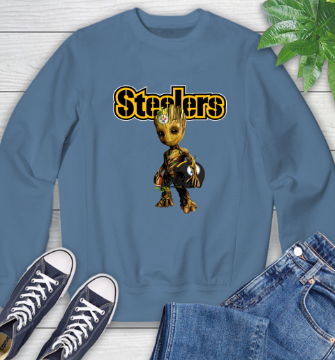 Pittsburgh Steelers NFL Football Groot Marvel Guardians Of The Galaxy Sweatshirt 7