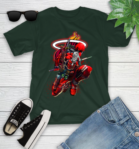 NBA Deadpool Marvel Comics Sports Basketball Miami Heat Youth T-Shirt 5