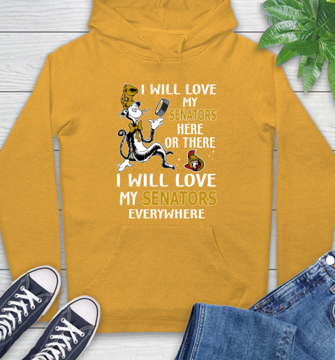 NHL Hockey Ottawa Senators I Will Love My Senators Everywhere Dr Seuss Shirt Hoodie 2