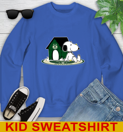 NBA Basketball Milwaukee Bucks Snoopy The Peanuts Movie Shirt Youth Sweatshirt 7