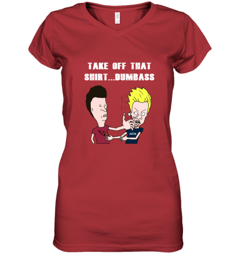 Arizona Cardinals Take Off Shirt Dumbass Face Slap ei0s arizona cardinals take off shirt dumbass face slap women v neck t shirt 39 front red