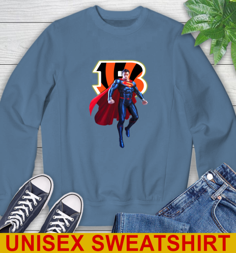 NFL Superman DC Sports Football Cincinnati Bengals Sweatshirt 8