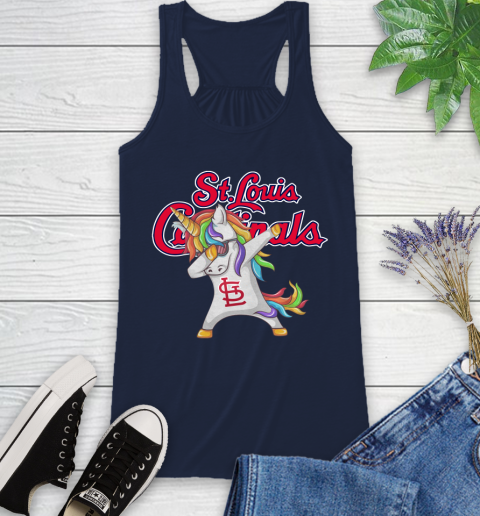 St.Louis Cardinals MLB Baseball Funny Unicorn Dabbing Sports Racerback Tank 12
