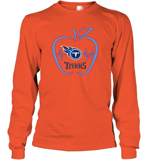 Apple Heartbeat Teacher Symbol Tennessee Titans Youth T-Shirt 