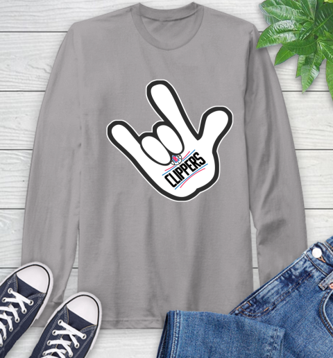 LA Clippers NBA Basketball Mickey Rock Hand Disney Long Sleeve T-Shirt 6