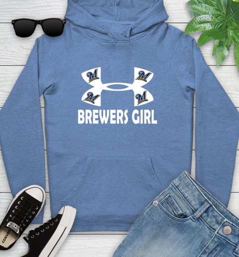 MLB Milwaukee Brewers Under Armour Baseball Sports Youth Hoodie 13
