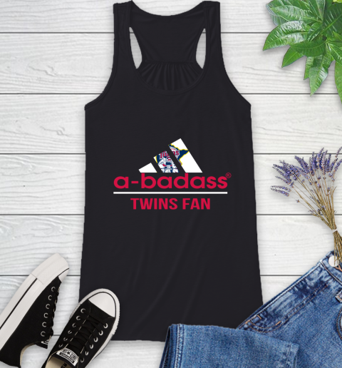 MLB A Badass Minnesota Twins Fan Adidas Baseball Sports Racerback Tank