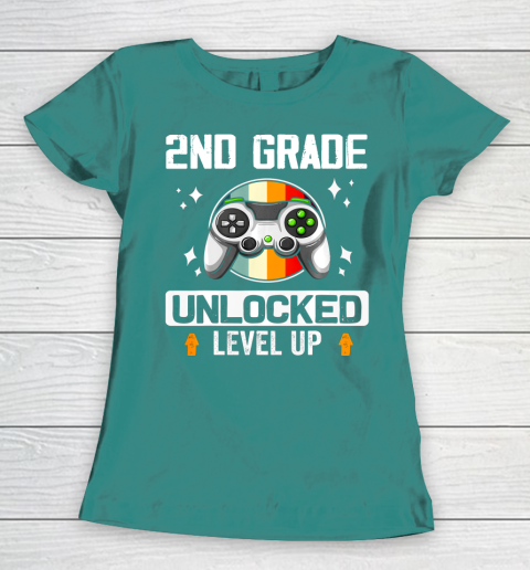 Next Level t shirts 2nd Grade Unlocked Level Up Back To School Second Grade Gamer Women's T-Shirt 10