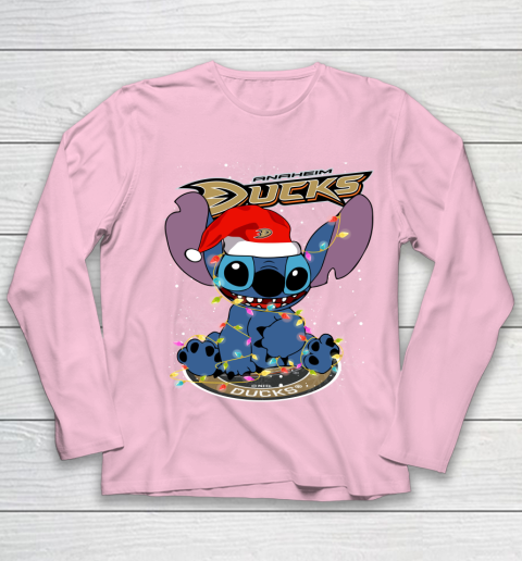 Anaheim Ducks NHL Hockey noel stitch Christmas Youth Long Sleeve 6