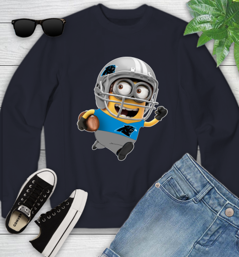 NFL Carolina Panthers Minions Disney Football Sports Youth Sweatshirt 3