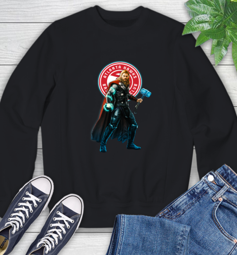 NBA Thor Avengers Endgame Basketball Atlanta Hawks Sweatshirt 2