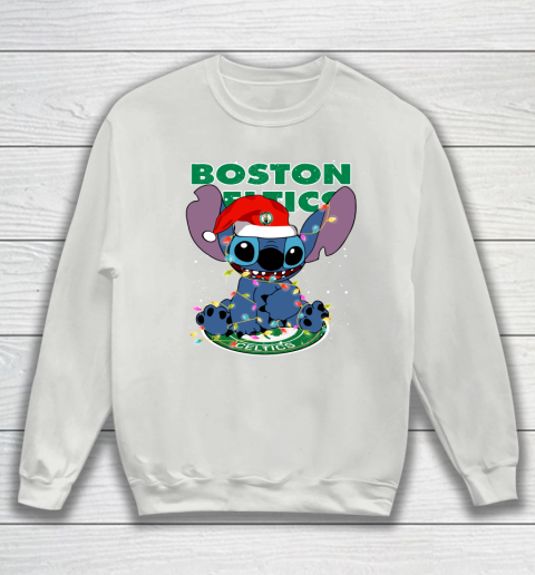 Boston Celtics NBA noel stitch Basketball Christmas Sweatshirt 3